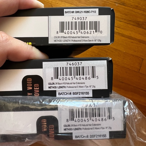 Bellami 16in Hair Extensions - 1 Weft & 2 I-Tip Natural Body Wave Off Black - Picture 7 of 10